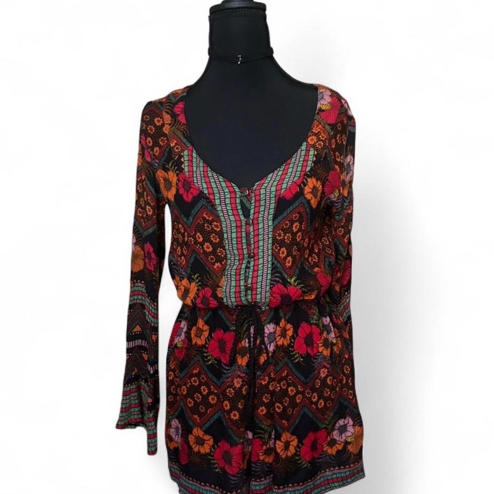 Bohemian Patrons of Peace Multicolor Floral Romper